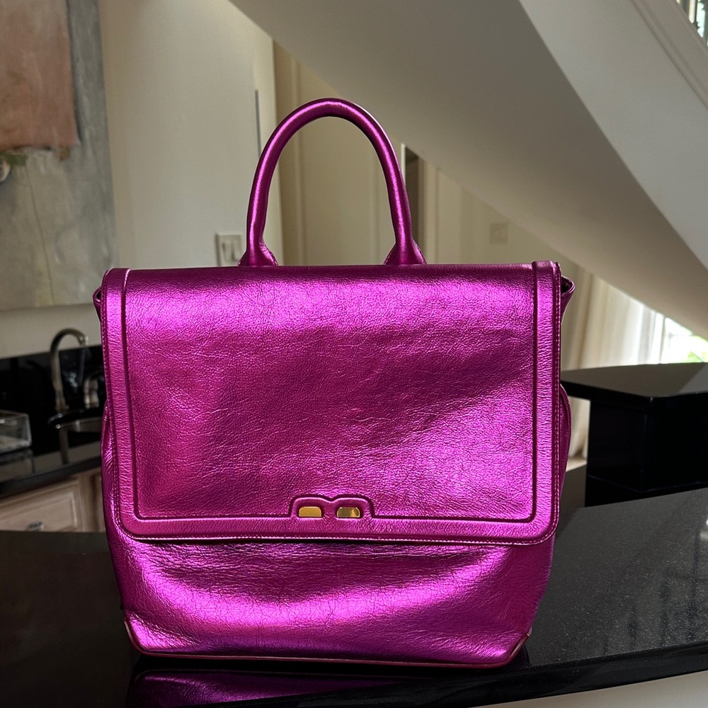 Chic Metallic Pink Women's Backpack
